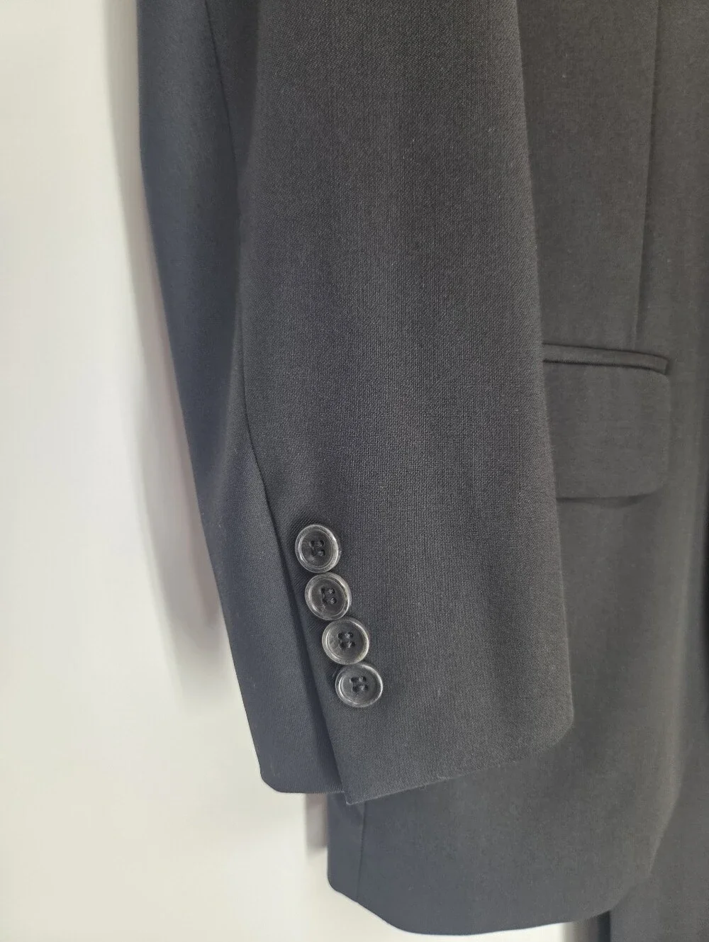 Brooks Brothers 1818 Fitzgerald Suit Mens 41R 35W Black Full Canvas Wool USA